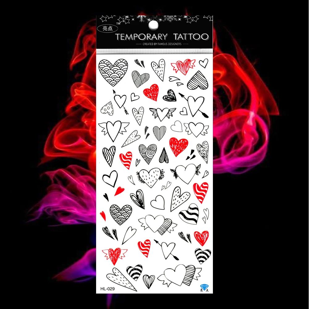 5 шт./лот временная татуировка в виде сердца для женщин Infinito Infinity Tatoo поддельный