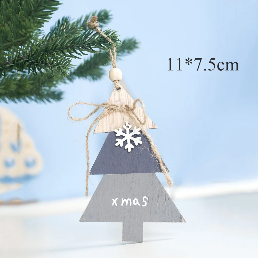 2PD-62934-1 1 шт. Новогодние подвески из натурального дерева, украшения для рождественской елки, подвески для самодеятельного творчества, Рождественский Декор, украшение для дома, свадьбы, вечеринки, 62943 - Цвет: 2PD-62934-1
