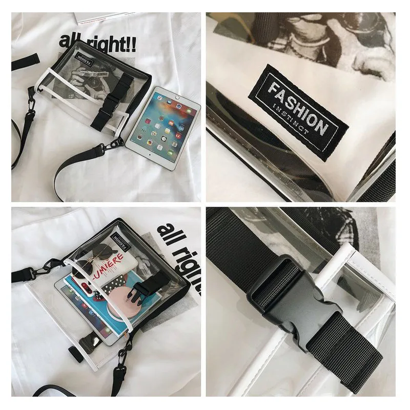 Сумка мессенджер для девушек модная уличная прозрачная универсальная сумка Mar25