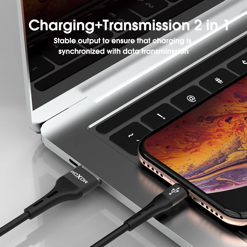 USB-кабель для быстрой зарядки MOXOM 0 2 м iPhone X 8 7 кабель Micro USB Type C Samsung S9 S8 Прямая