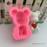 p8de bear silicone mold diy crafts fondant cake decoration baby party wedding aromatherapy candle baking cookie ornament tool