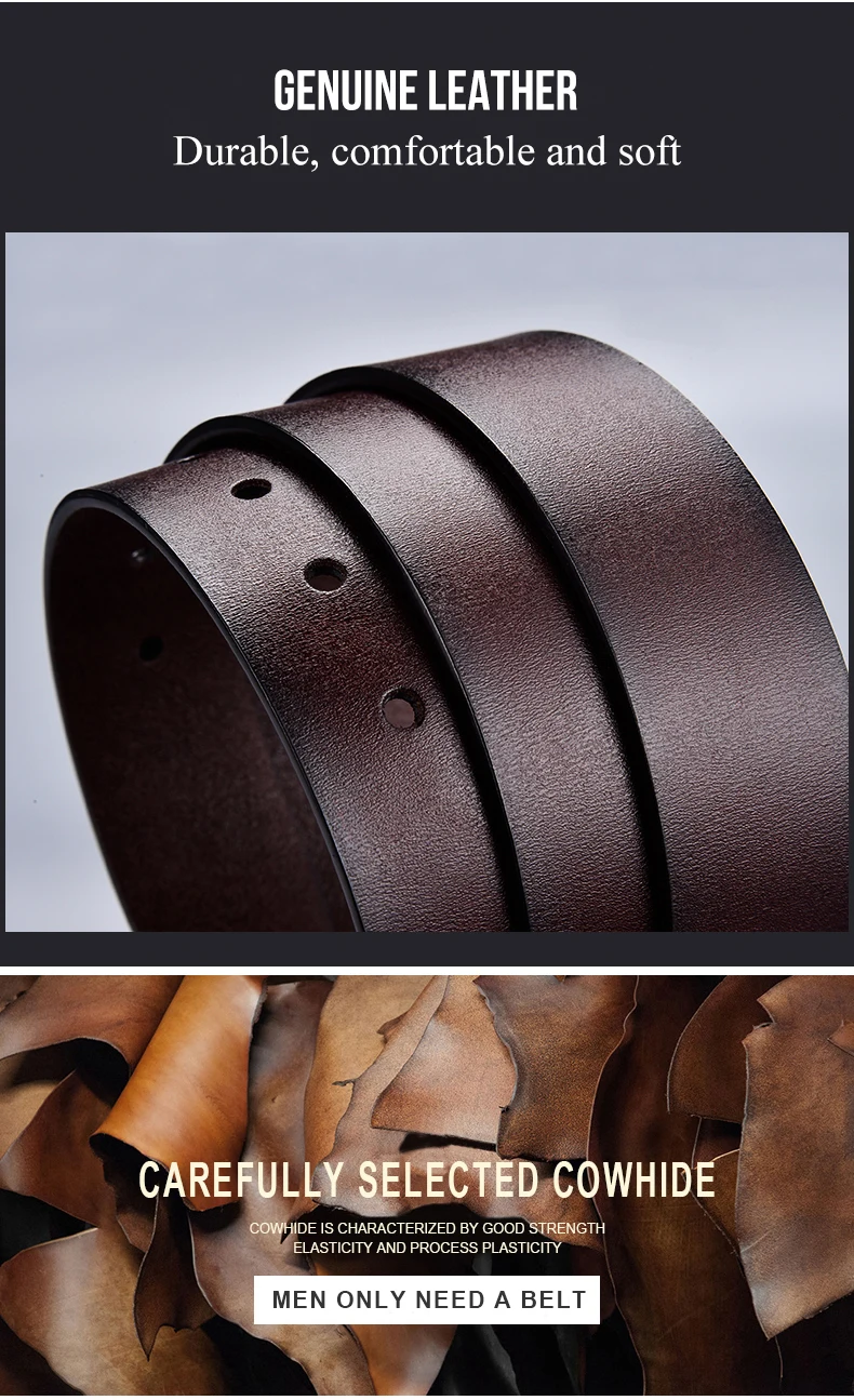 black belt with holes Men's Cow Leather belts Luxury Strap Male Belts For Fashion Classice Vintage Pin Buckle Men Belt High Quality Large size 2021 men's belts