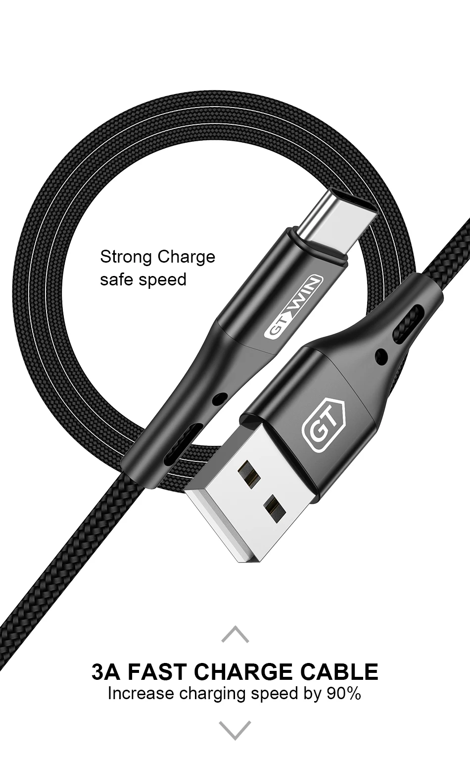GTWIN 3 м usb type C кабель для iPad Pro samsung A50 USB C зарядное устройство для мобильного телефона Быстрая зарядка type C кабель для huawei P30 Xiaomi