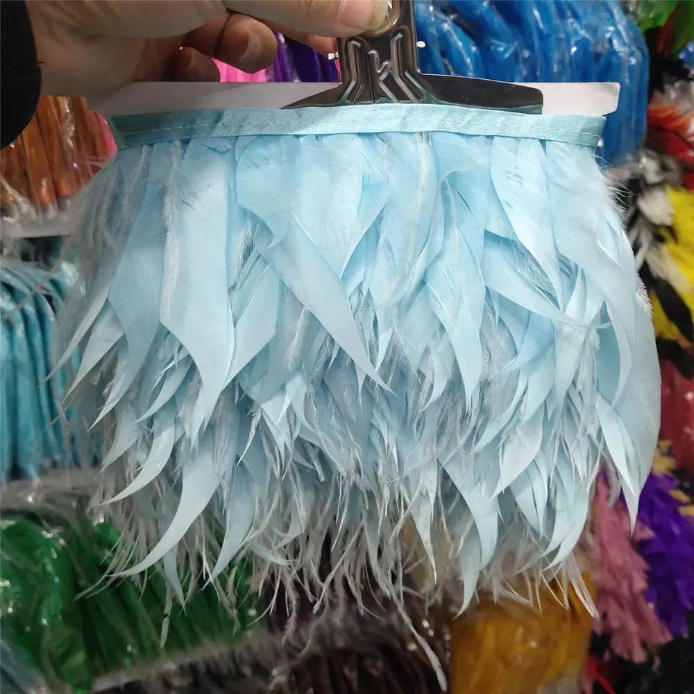 Красивая Лазурная лента 1 ярд из индейки и страусиного пера 10-15 см/4-6 дюймов для