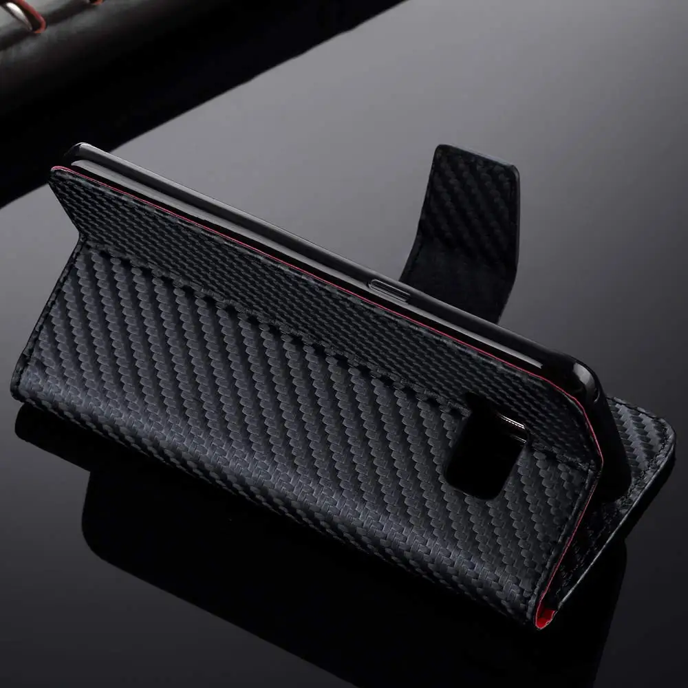 Роскошный чехол бумажник из углеродного волокна для Samsung Galaxy S20 Ultra S9 Plus S10 мягкий