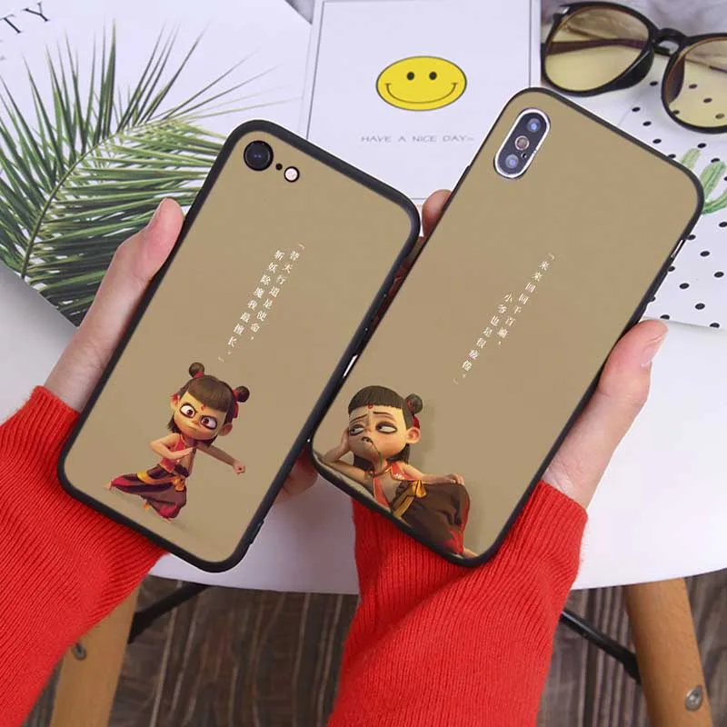 Nezha cartoon Soft Silicone Phone Case for iPhone X XS MAX XR 7 8 6 6S plus 5S SE |