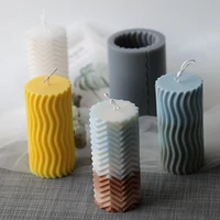 creative 3dscrew thread candle silicone mold spiral wave diy gypsum candles soap mold wax resin mould soap candle crafts
