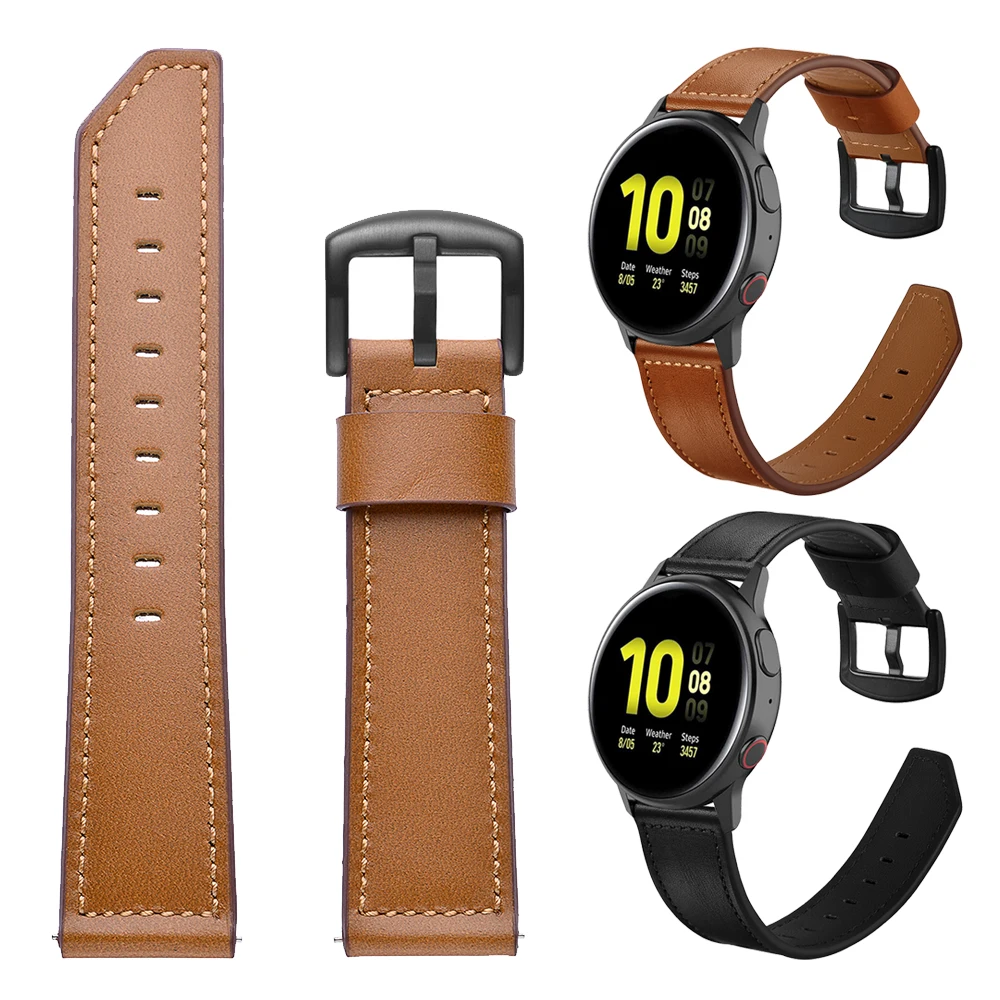 

Ремешок кожаный для Samsung Galaxy Watch Active 2 44 мм 40 мм/Galaxy Watch 46 мм 42 мм/Gear Sport S3