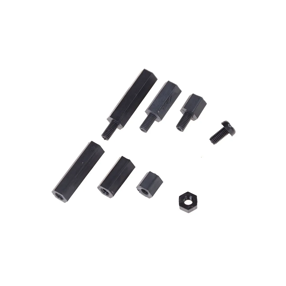 ZLinKJ Black Practical New M3 Nylon Hex M-F Spacers/ Screws/ Nuts Assorted Kit Stand-off Set | Обустройство дома