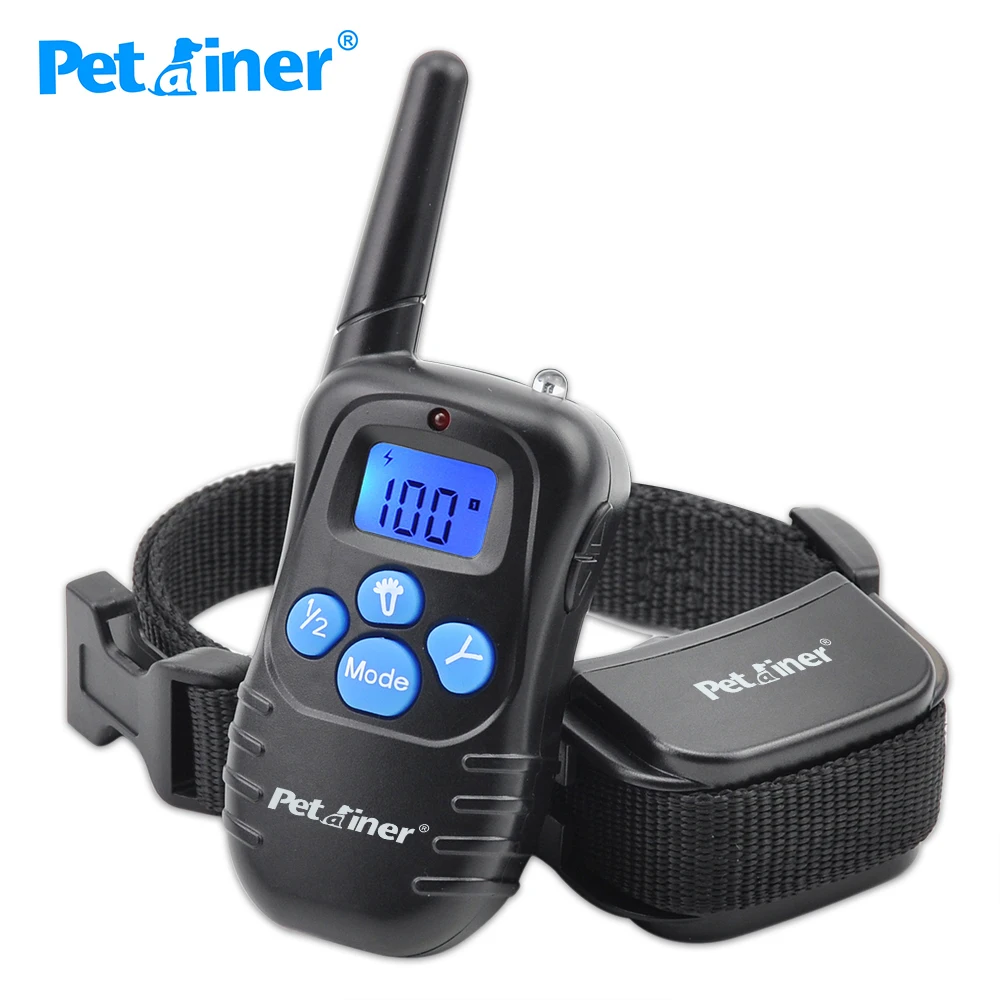 

Petrainer 998DRB-1 300M Remote Electric Dog Collar Shock Vibration Rechargeable Rainproof Dog Training Collar With LCD Display