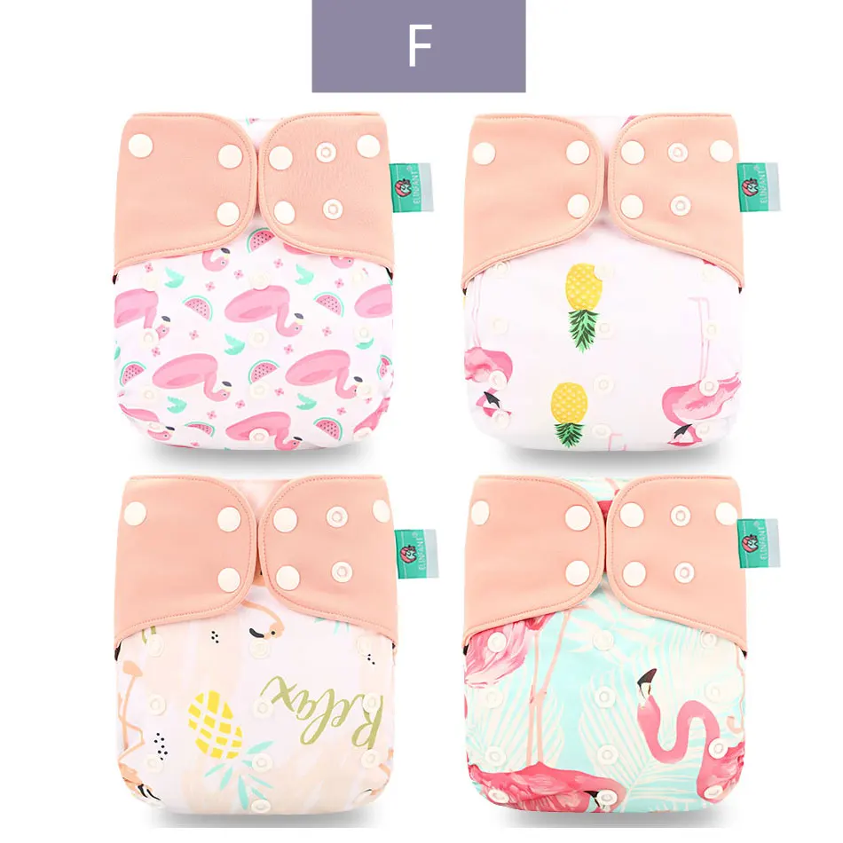 ES060-F-clothdiaper Elinfant Эко-дружественных пеленки 4 шт./компл. моющиеся кофе сетчатая ткань с ромбовидным узором регулируемые подгузники многоразовые тканевые подгузники с карманами - Цвет: ES060-F-clothdiaper