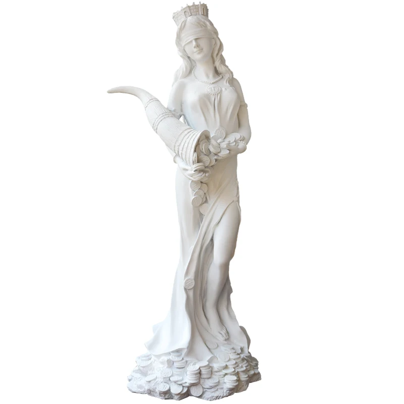 

Nordic Style Resin Fortune Goddess Plaster Statue Decoration Home Figurines Ornaments Hotel Portrait Sculpture Furnsihing Crafts