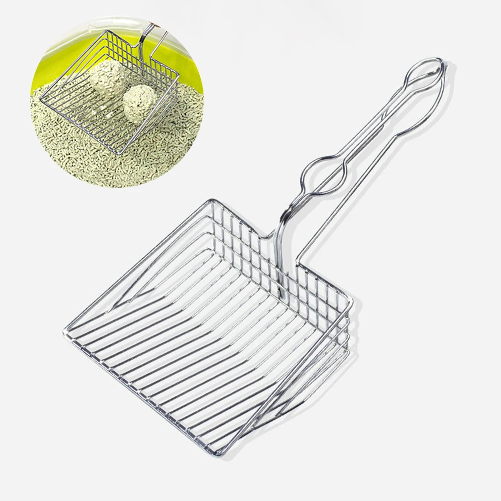 

Cat Litter Scooper Steel Metal Scoop & Deep Shovel Long Handle for Kitty Cats Fast Sifter Poop Sifting Pet Pooper Clean Lifter
