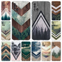 soft case for samsung galaxy a51 a71 a21s a31 a12 a32 a41 silicone shell m31 transparent phone cover forest geometry wood nature