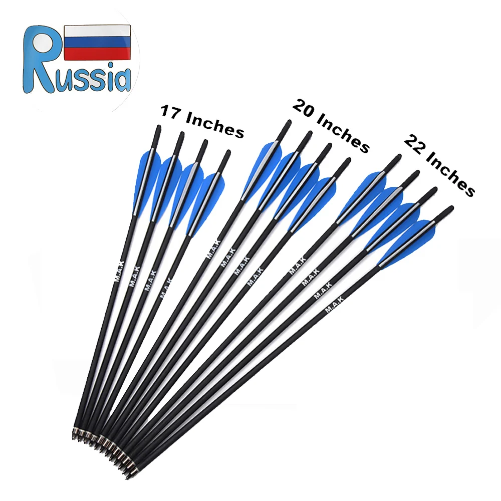 

Russia 17/20/22 Inches Target Hunting Arrows Crossbow Bolt Crossbow Carbon Arrow with 125 Grain Crossbow Arrow Head Free shippin