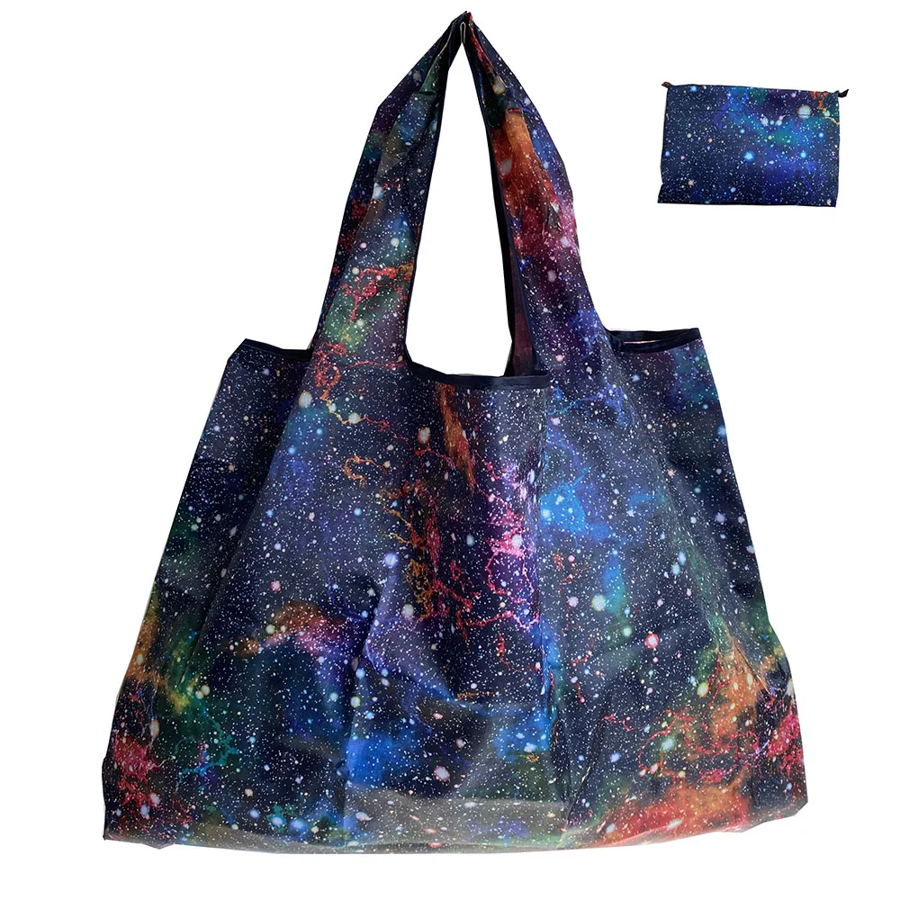 Многоразовая сумка для покупок складная Экологически чистая с маленькой сумкой