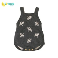 citrus baby autumn knitted rompers newborn sleeveless jumpsuit boys girls deer pattern clothing jumpsuit infant clothing