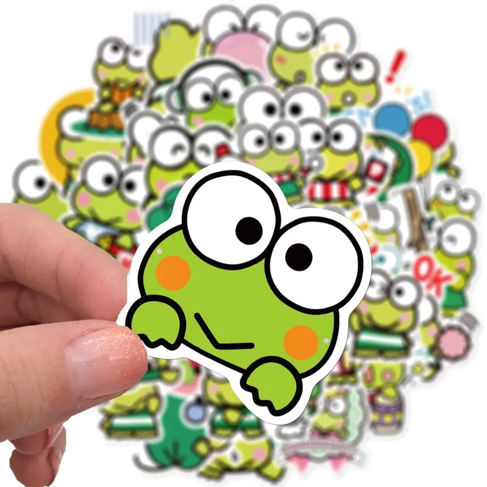 Mini pegatinas de Kero Keroppi con dibujos animados para ni&ntilde;os, Mini pegatinas de diario para &aacute;lbum de recortes DIY, papeler&iacute;a, funda de tel&eacute;fono port&aacute;til, calcoman&iacute;as de Anime, 50 Uds.-1