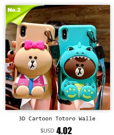 3D плюшевый мультфильм монета милый кошелек ремешок через плечо чехол для телефона для iPhone XR чехол XS Max 6 7 8 Plus X мягкий силиконовый ремешок крышка