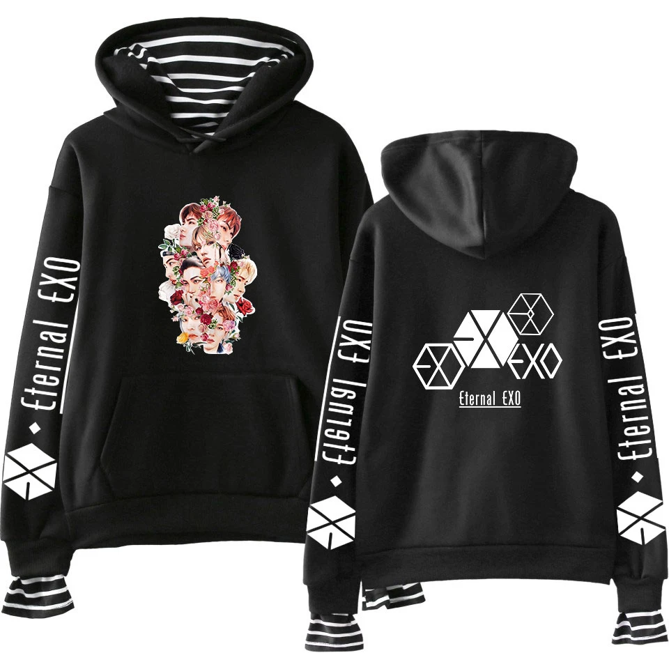 EXO PLANET#5 толстовки KPOP хлопковые водолазки негабаритный свитер с капюшоном для женщин EXO PLANET#5 толстовки moletom плюс размер