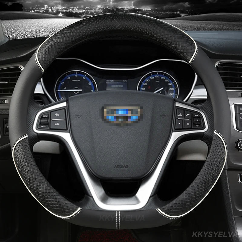 

D Type Car Steering Wheel Cover Wrap For Geely Atlas 2016 - 2021 Coolray I 2020 2021 Emgrand 7 2018 - 2021 Emgrand GT 2015- 2021