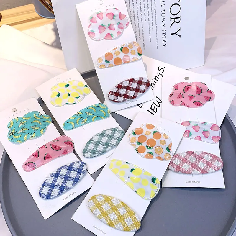 3 шт./компл. Ins Детские аксессуары для волос с фруктами облачные заколки девочек