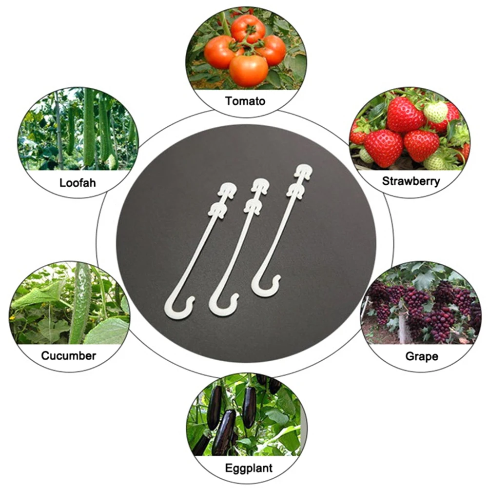 

200pcs/lot Fruit Cherry Tomato Ear Hook Garden Flower Vegetable Plant Support Tomato Clips Trellis for Garden Plant Flower