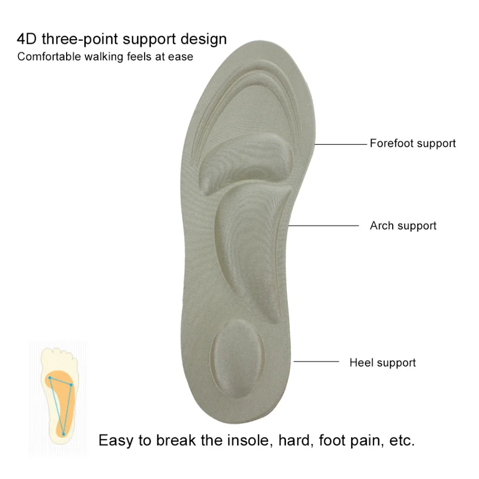 4D массажные стельки с бантиком для ног кроссовки мужчин и женщин амортизирующие