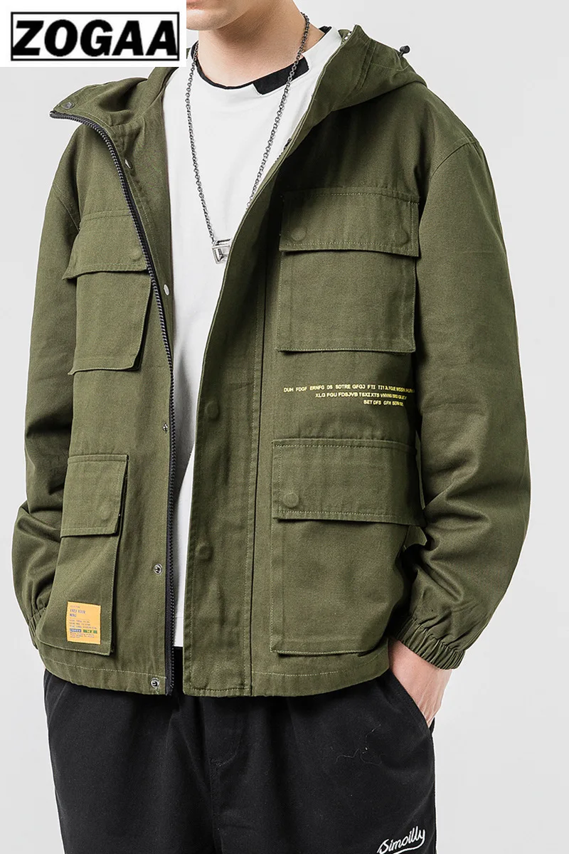 

Zogaa 2019 Spring Autumn New Japanese Style Men's Jackets Large Size Casual Multi-pocket Male Tooling Jackets Youth Casual Coats