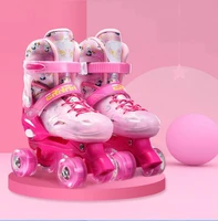 pvc rubber flashing roller skates breathable skating shoes sneakers 2 row line outdoor gym sports for children pink size 26 37