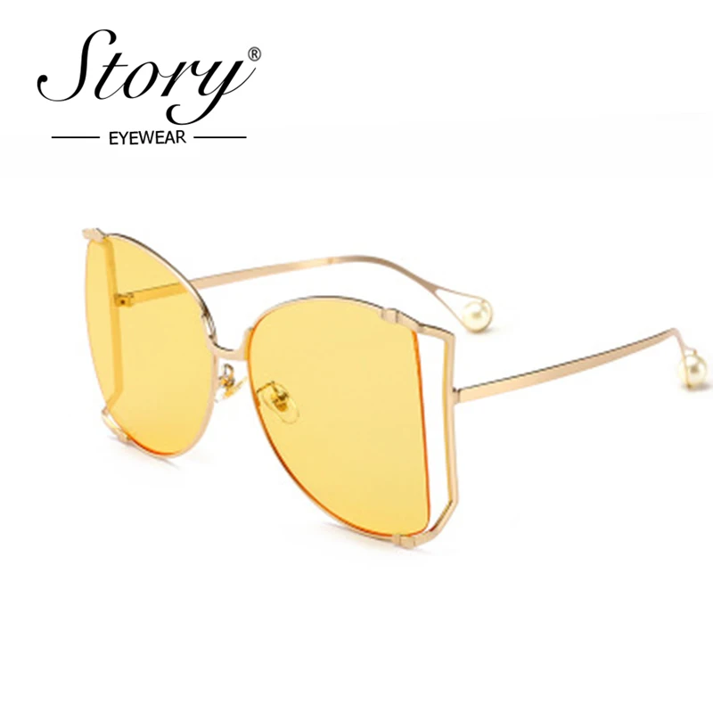 Женские солнцезащитные очки с перламутровыми дужками в полуоправе | Аксессуары