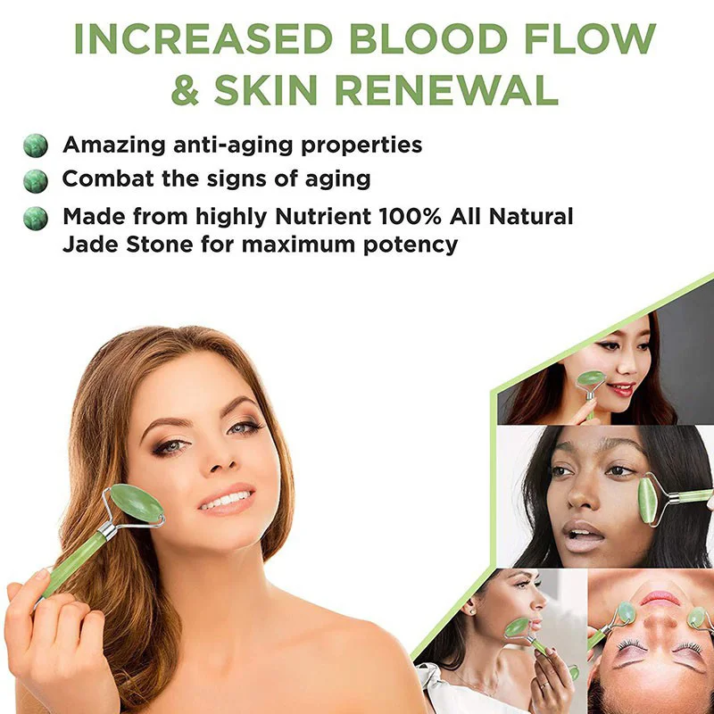 Нефритовый Набор роликов-косметический инструмент для снятия морщин и старения