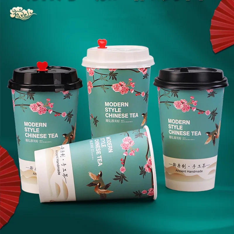 50 шт. одноразовые кофейные чашки 500 мл 16 унций