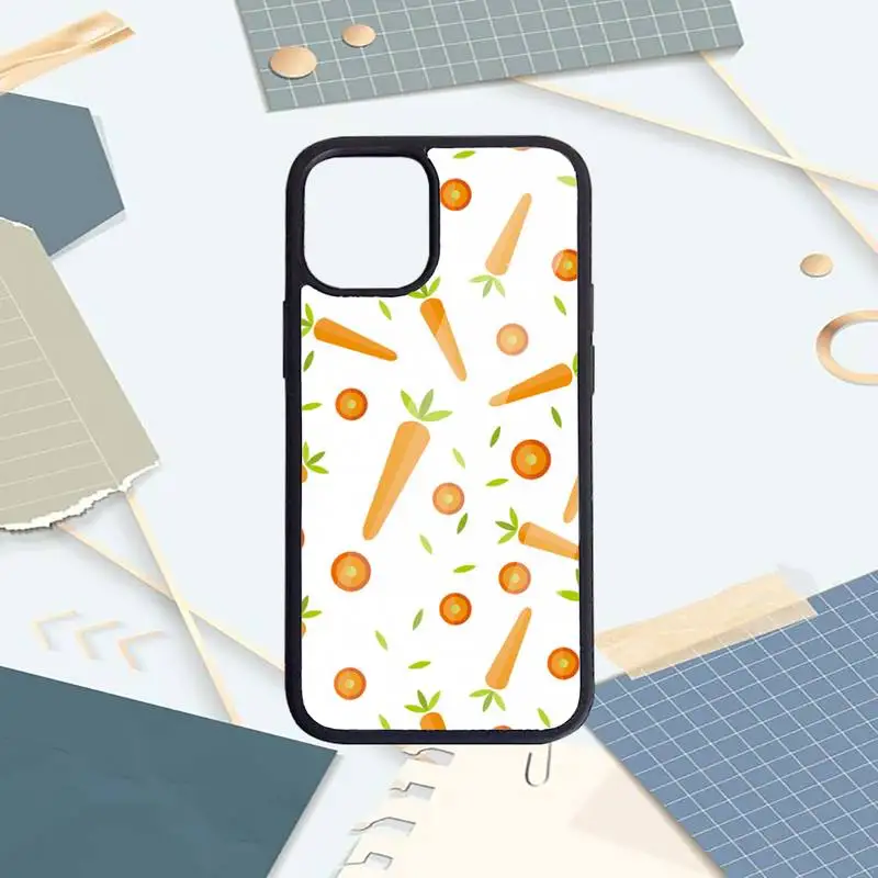 

Cartoon carrot food Phone Case PC For iPhone 11 12 pro XS MAX 8 7 6 6S Plus X 5S SE 2020 XR