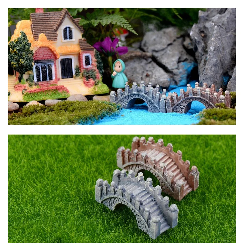 Мини каменный мост скульптура в виде здания Jardin фигурка Смола ремесло домашнего