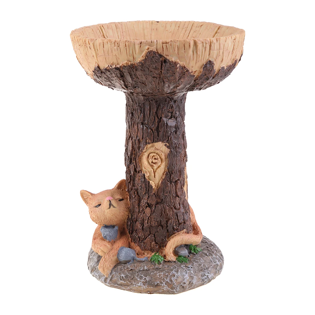 

Bird Water Feeder Resin Cat Shape Bird Bath Drinking Feeder Decoration Outdoor Garden Statue Decoration Outdoor Resin Sculpture