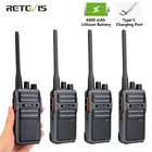 Рация Retevis RB617 RB17 PMR, 4 шт., батарея 4400 мАч, Type C, USB зарядка