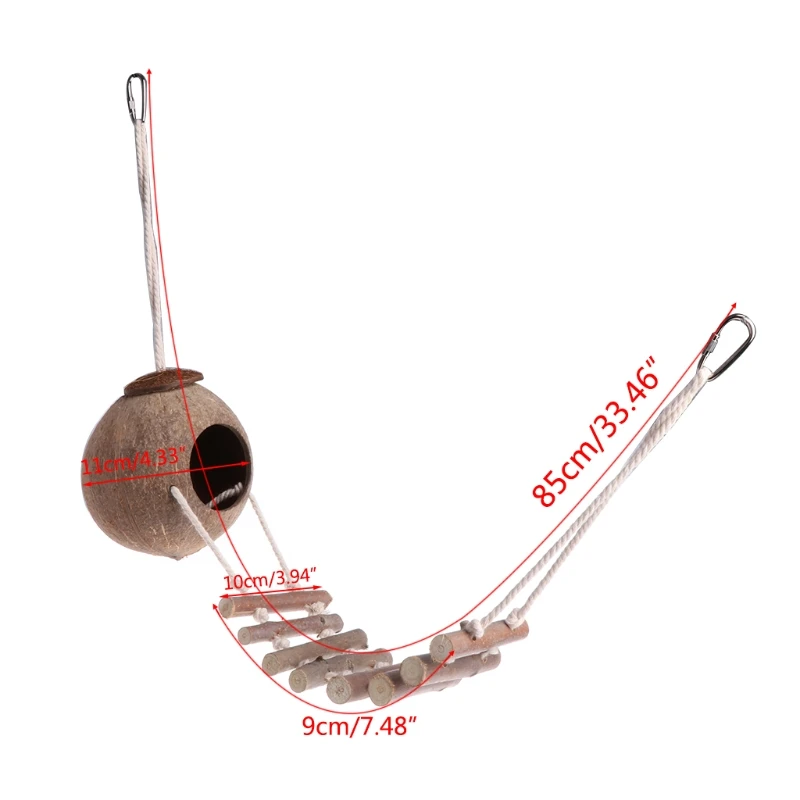 Домик клетка игрушечный в виде птичьего попугая натуральный кокосовый домик с