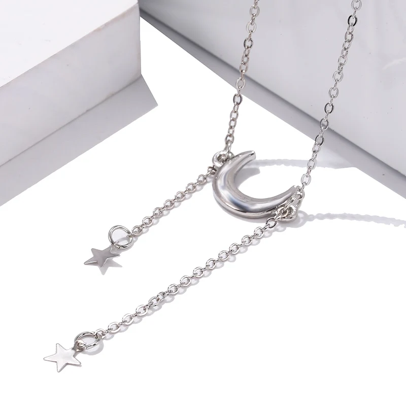 Золотое серебряное ожерелье с Лунной звездой подарки для женщин современные