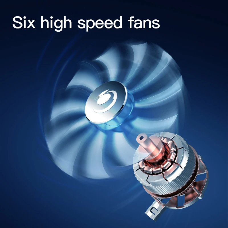 

Coolcold Fashionable Laptops Cooler Cooling Pad RGB 6 Fans Gaming Cool Stand Compatible With Notebook PC Computer