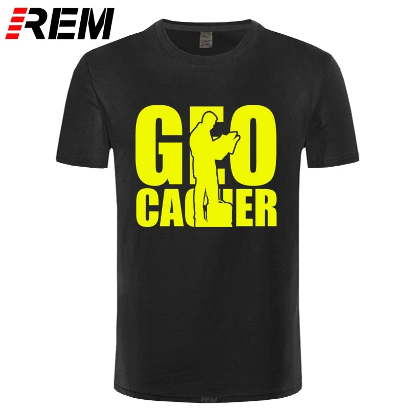 

REM NEW summer Short Sleeve Cotton Geocacher Leisure time T Shirt Men Boys Fashion printing T Shirt