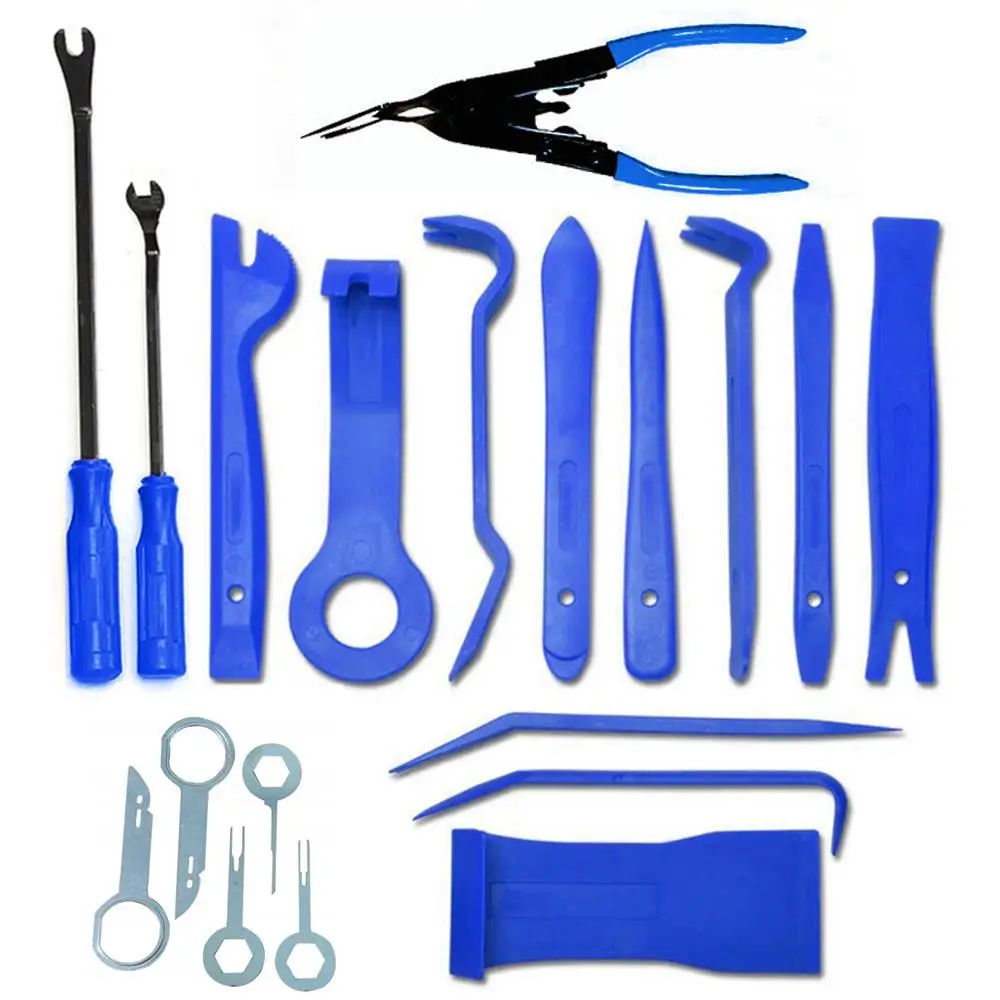 

19pcs Panel Disassembly Tool Removal Pry Tools Nippers Multi Function Trim Pry Tool Sturdy Manganese Steel Car Door Clip
