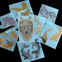 5 sheets gold glitter animals sticker 3d self adhesive metal sticker uv epoxy resin filler diy silicone mold craft jewelry makin