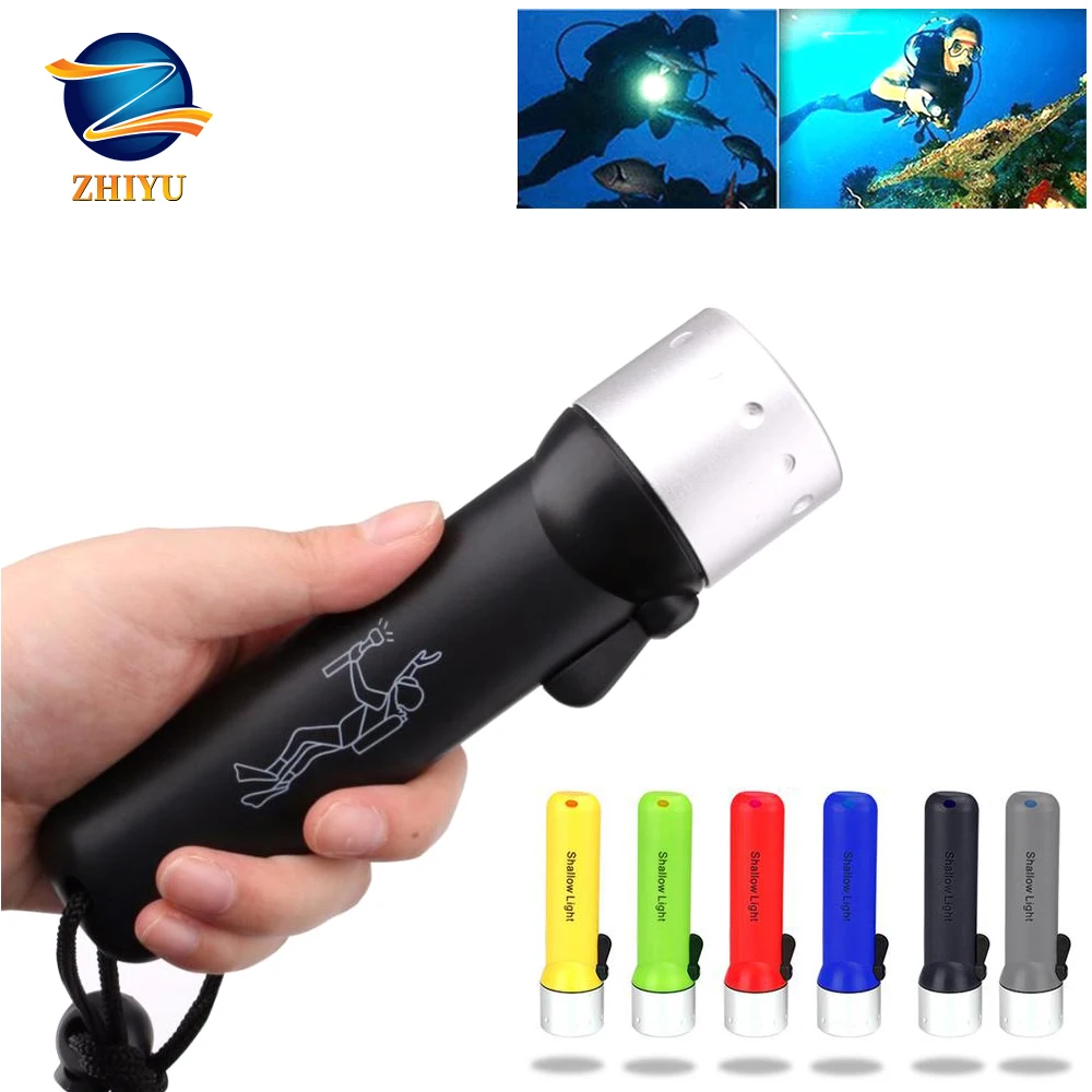 ZHIYU светодиодный водонепроницаемый фонарь для дайвинга 2000LM CREE XML T6
