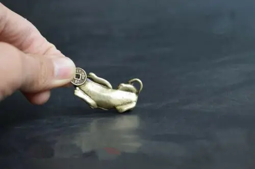 Китайская статуя Бога чудовища из чистой латуни Маленькая подвеска - купить по