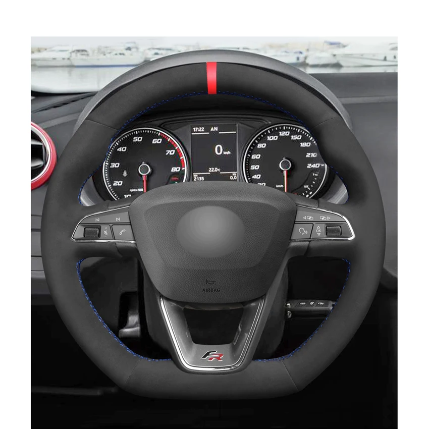 Черная замшевая мягкая оболочка ручной работы для Seat Leon Cupra R 2013-2019 Ibiza 2016-2019 Ateca FR |