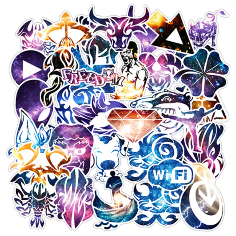 

10/30/50/100Pcs/Set Constellations star sky Graffiti Waterproof Skateboard Travel Suitcase Phone Laptop Luggage Stickers Cute