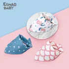 Детский слюнявчик, 3 слоя, из 100% хлопка, для мальчиков и девочек