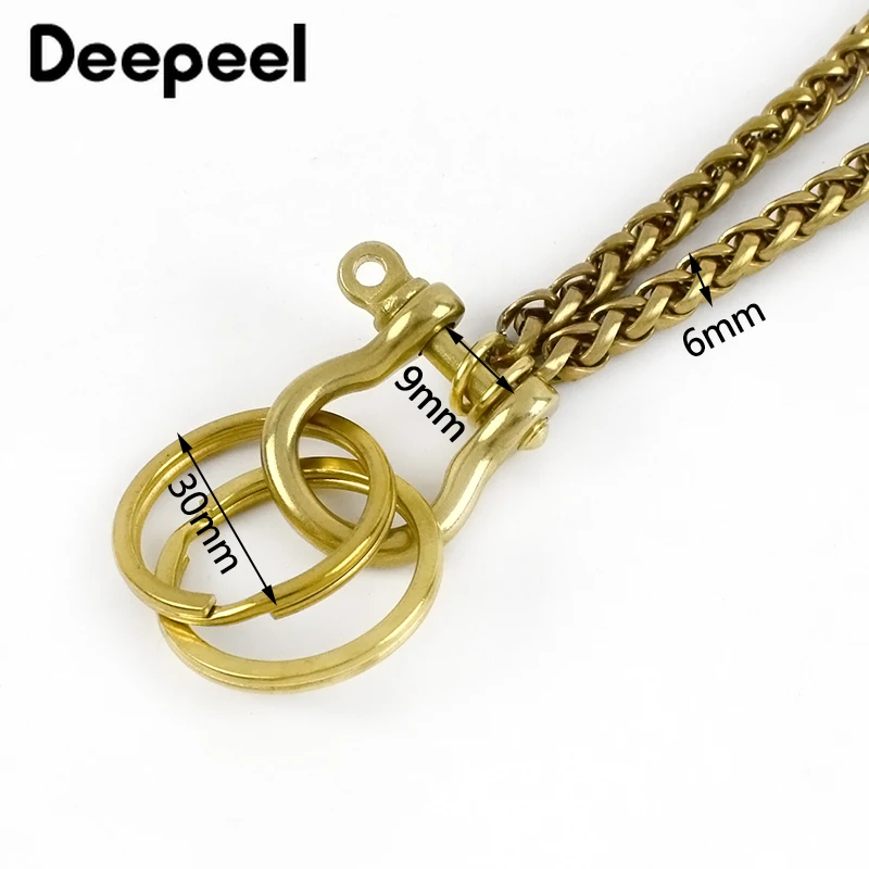 6mm Fashion Solid Brass Men Trousers Belt Chains O Ring Buckles Wallet Chain Keychain Decor Metal Buckle DIY Snap Hook | Багаж и сумки