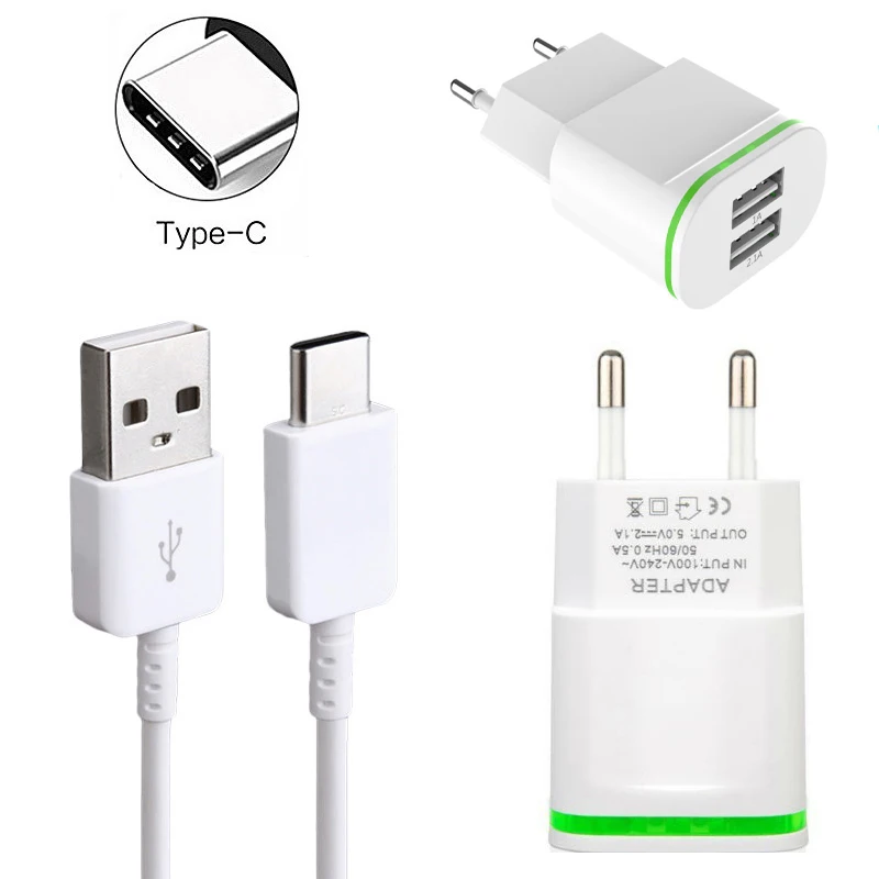 Умное зарядное устройство 5 в 2 1 А со светодиодной подсветкой порта USB + C для Huawei P30